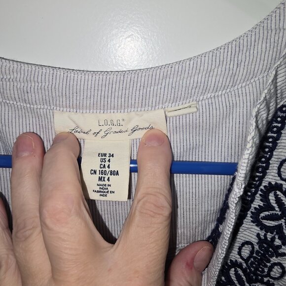 H&M Striped Tunic Blouse / Dress Size 4 - Picture 4 of 9